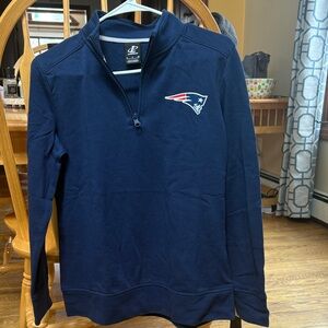 Athletic Navy Zip-Up Sweatshirt with Patriots Team Logo